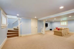 A large basement which has been remodeled illustrates what options there are to redo your basement.