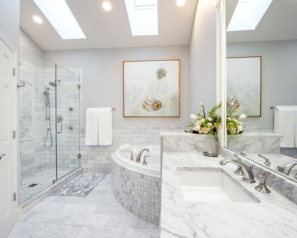 Luxury Master Bathroom Floor and Lighting Considerations