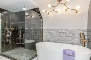 A newly remodeled bathroom helps illustrate how important it is to have proper bathroom ventilation.